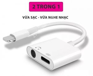 Cáp chuyển đổi cổng Lightning sang 1 Jack Audio 3.5, 1 Jack Lightning J009 - có thể vừa sạc vừa nghe nhạc