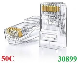 Đầu bấm mạng RJ45 Cat6 8P8C UTP mạ vàng 50U 50c/hộp Ugreen 30899 chính hãng