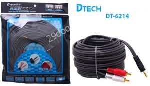 Cáp loa Audio 10m DTECH DT-6214  1 ra 2 đầu bông sen